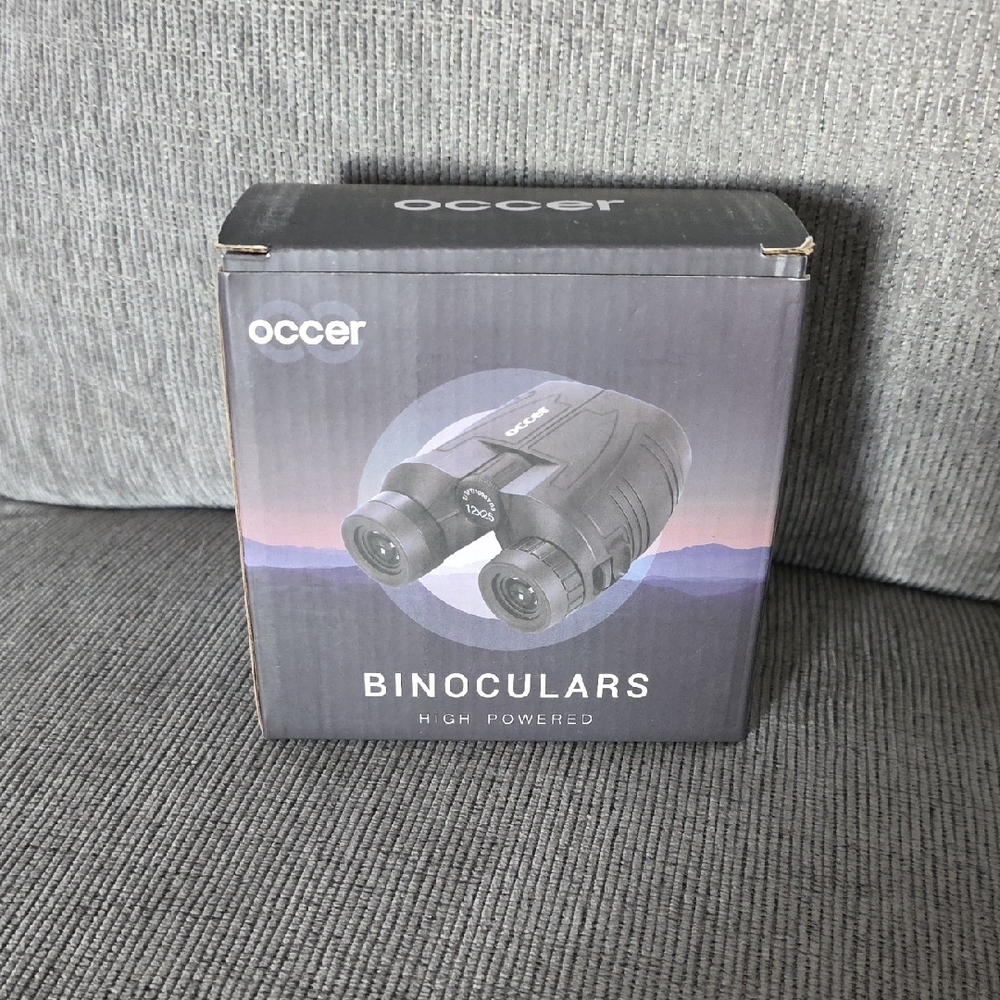 Occer Black High Powered Compact Binoculars, New, 12×25, With Carrying Case